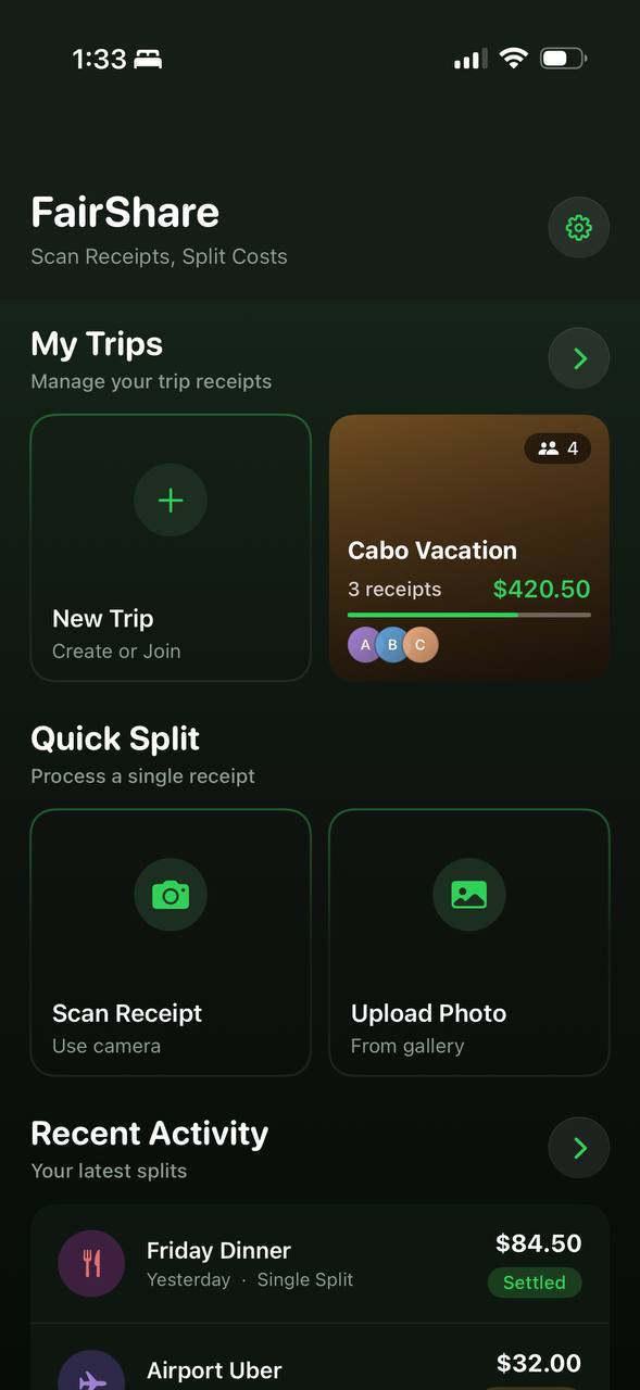 FairShare app screenshot